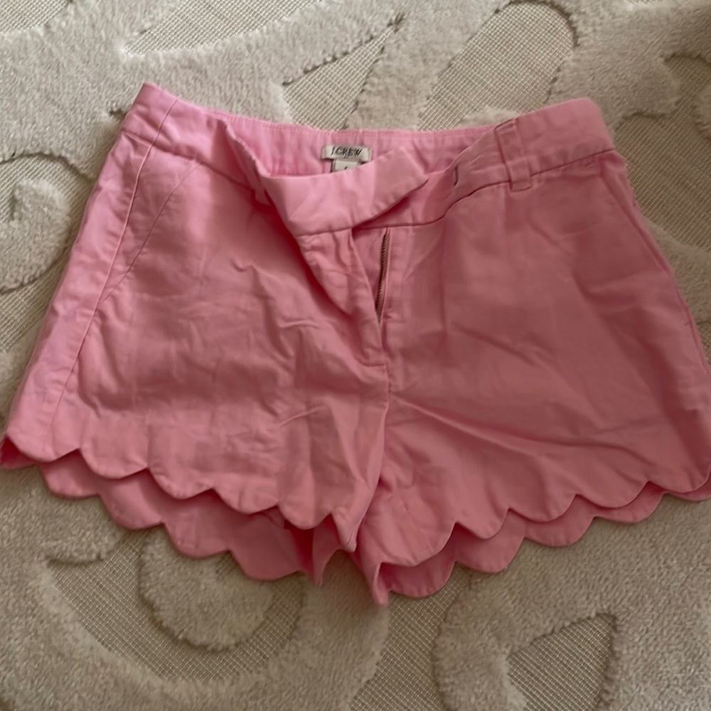 Jcrew pink scalloped shorts